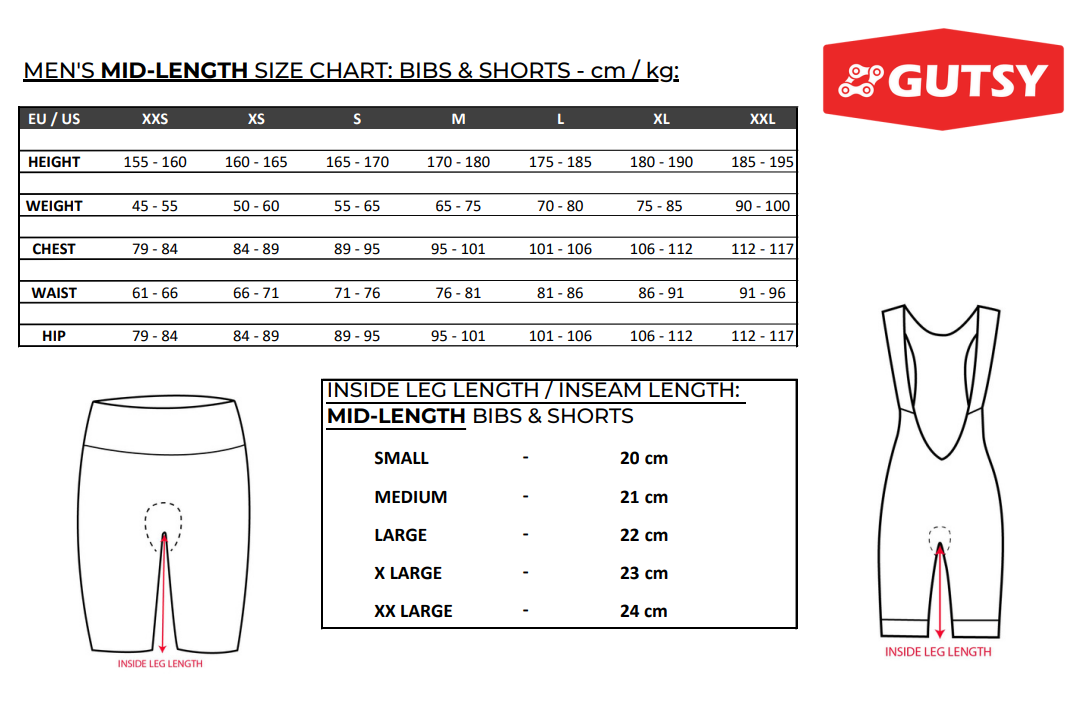 MEN'S MID-LENGTH CYCLING SHORTS - BLACK